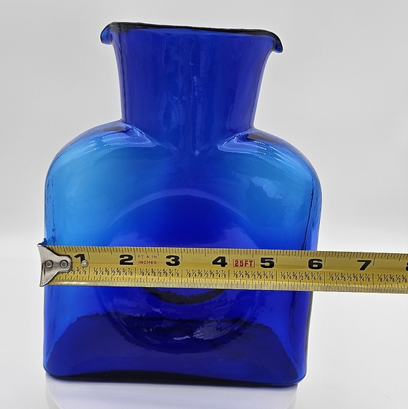 Vintage Blenko 384 Cobalt Blue Double Spout Water Bottle-Small Bubbles See Pics - Picture 9 of 9